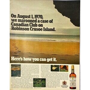 Canadian Club Whiskey "The Best in the House" Vintage Print Ad 1970